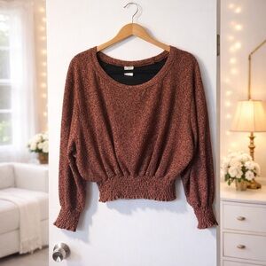 ✨ By Together Smocked Waist Sparkly Glitter Top Size S